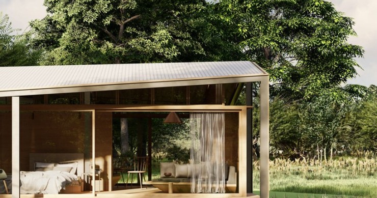 Una casa prefabricada de madera y materiales reciclados para vivir en plena naturaleza en Bali