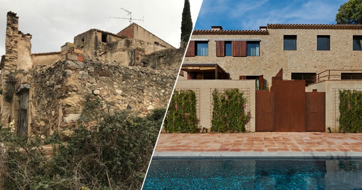 Antes y después: de masía del siglo XVIII en ruinas a residencial de lujo