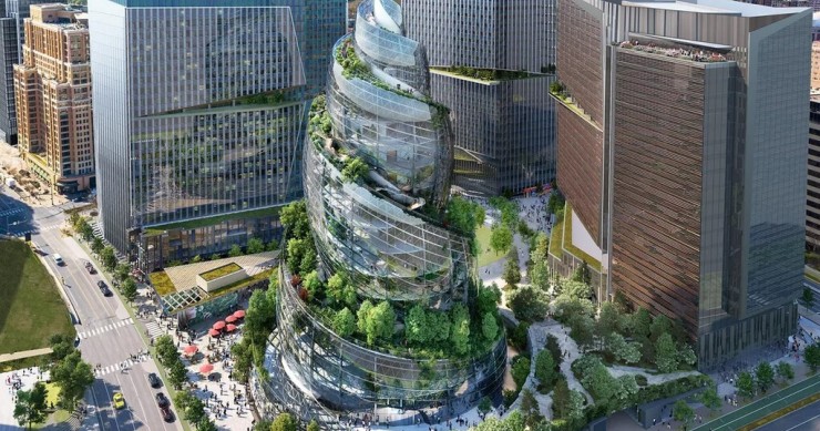 Amazon presenta The Helix, el ‘bosque espiral’ que acogerá su sede en Virginia