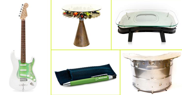 El gigante Boeing vende muebles y objetos decorativos hechos con partes de sus aviones 