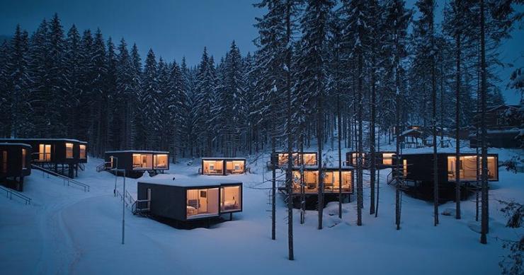 Cabañas modulares para este hotel de montaña en Eslovaquia