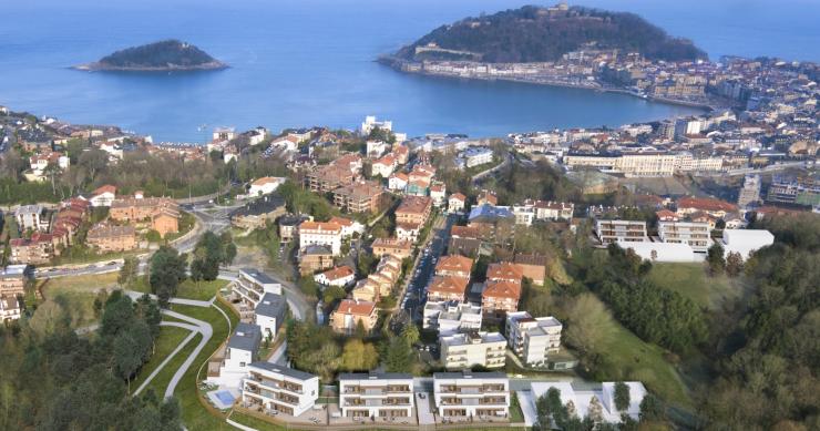 A la venta los pisos eficientes que se levantan en los antiguos jardines de la Casa de Alba en San Sebastián 