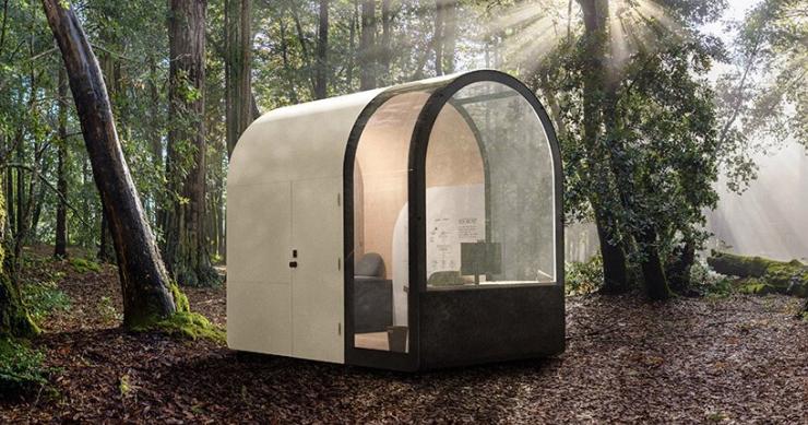 Esta cabina prefabricada con una impresora 3D hace del teletrabajo una experiencia única