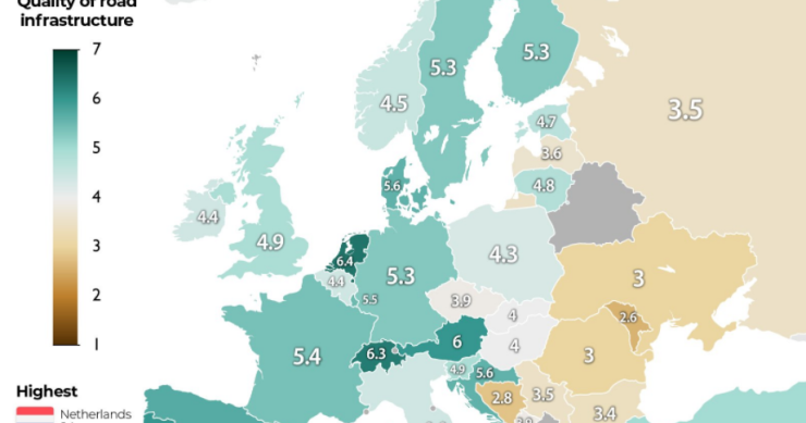 Imagen del día: España, entre los países europeos con mejores carreteras