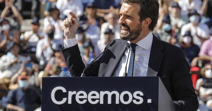El presidente del PP, Pablo Casado