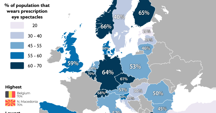Imagen del día: el 55% de los españoles usa gafas graduadas, y no es de los que más