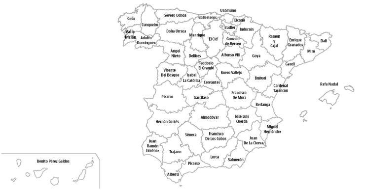 Imagen del día: las figuras más destacadas en cada provincia a lo largo de la historia