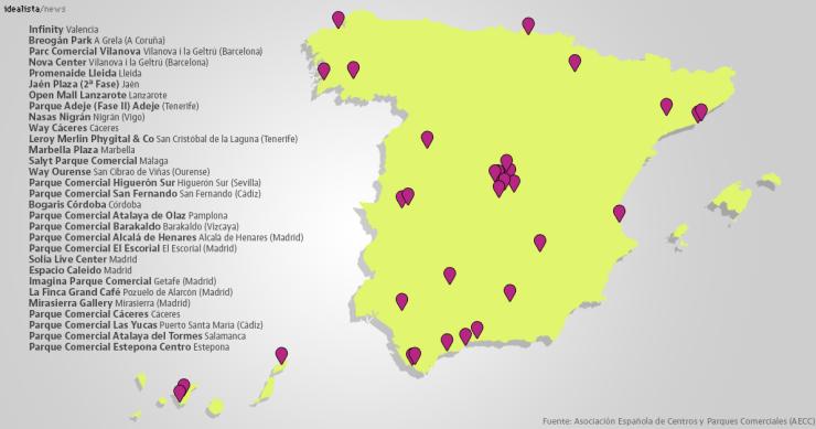 Estos son los 30 nuevos centros comerciales proyectados hasta 2024