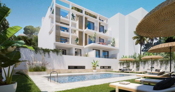 Imagen de un edificio de viviendas de lujo hecho por una cooperativa