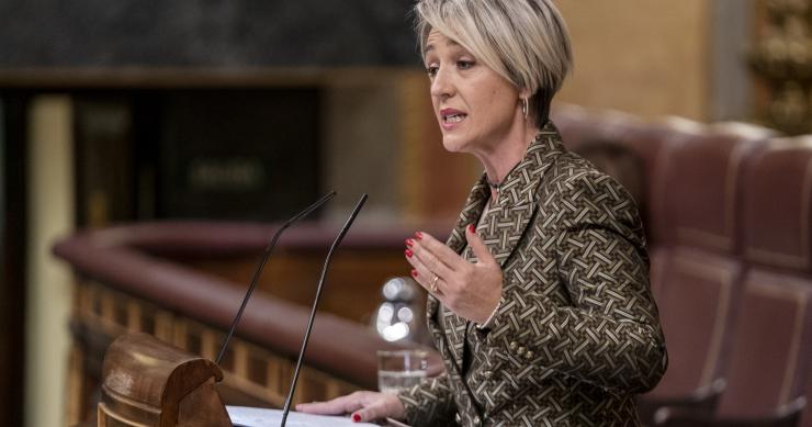 La diputada de Vox, Inés María Cañizares, interviene en una sesión plenaria en el Congreso 