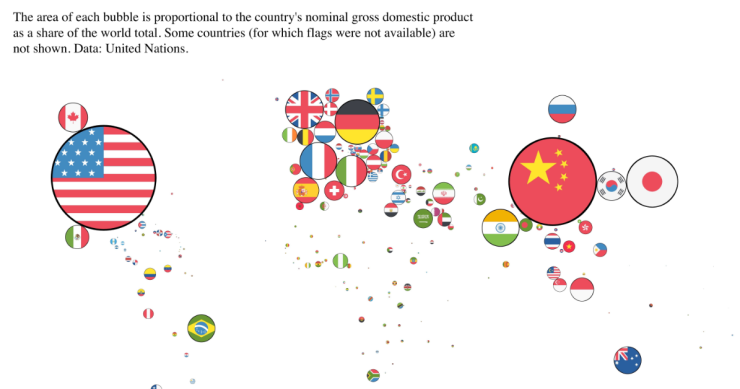 El mapa de las mayores economías del mundo, clasificadas por su PIB de 2020