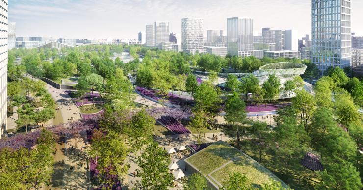 Así es el nuevo parque central de Madrid Nuevo Norte con un jardín del viento y un bosque urbano