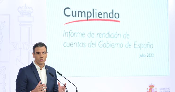 El presidente del Gobierno, Pedro Sánchez
