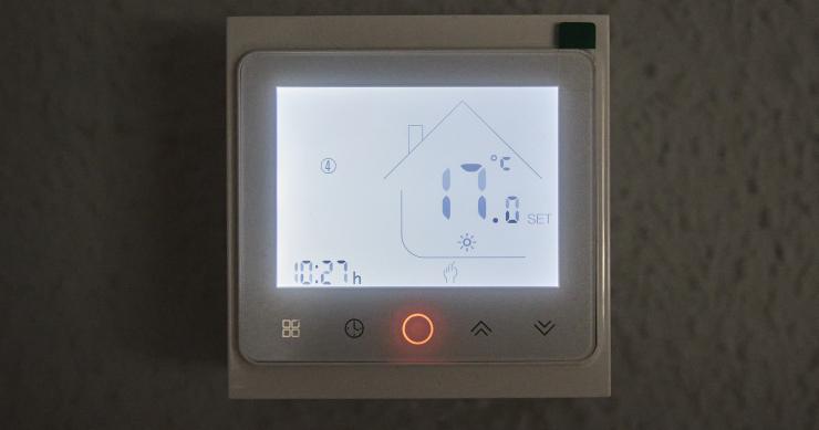 Un termostato marca 17 grados