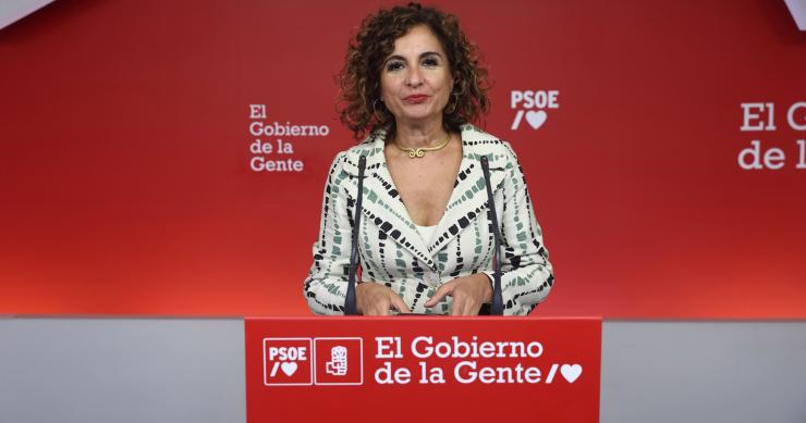 La vicesecretaria general del PSOE y ministra de Hacienda, María Jesús Montero.