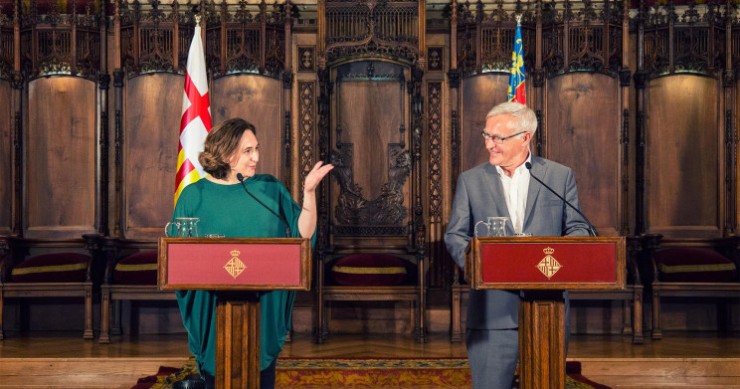 L'alcaldessa de Barcelona, Ada Colau, i l'alcalde de València, Joan Ribó / AJUNTAMENT DE BARCELONA - Archivo