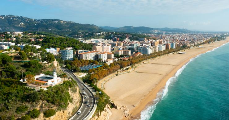 Vista de pájaro de Calella