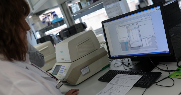 Archivo - Una trabajadora con un ordenador