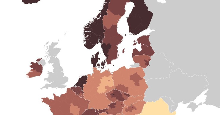 Porcentaje de uso de la banca online en Europa en 2022