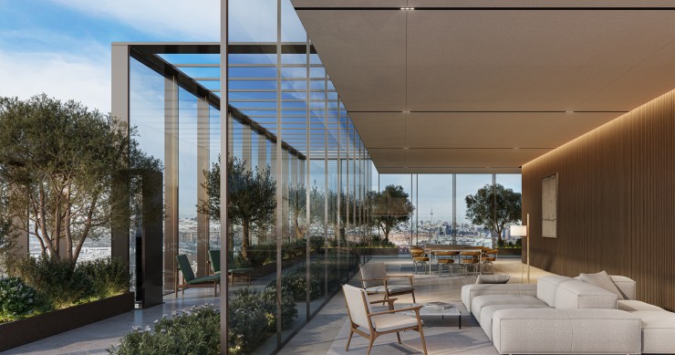 Terraza del edificio de oficinas
