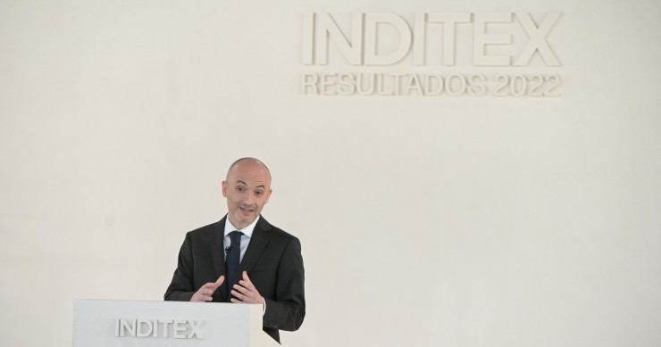 El consejero delegado de Inditex, Óscar García Maceiras, durante la presentación de los resultados del Grupo correspondientes al Ejercicio de 2022, en Arteixo, A Coruña, Galicia (España). Inditex ha registrado un beneficio neto récord de 4.130 millones de