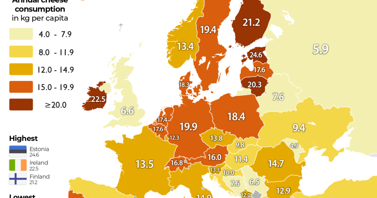 Mapa del consumo de queso