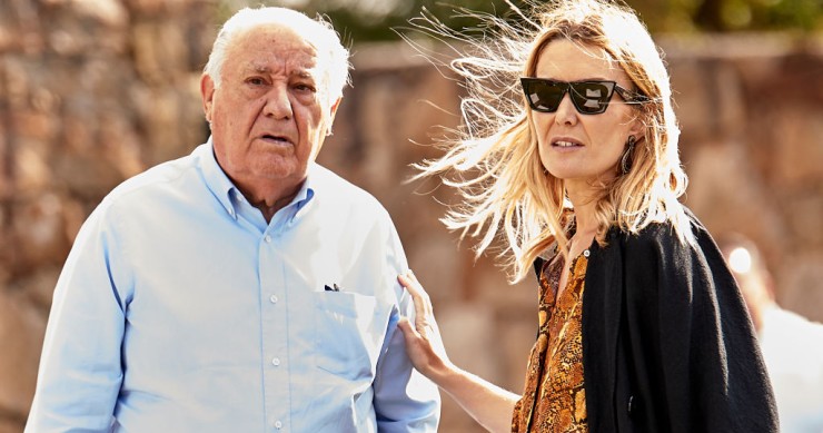 Amancio Ortega y su hija Marta Ortega, en 2018