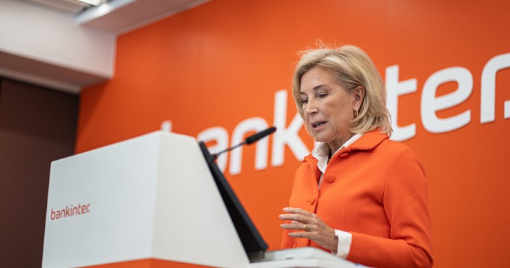 La consejera delegada de Bankinter, María Dolores Dancausa, presenta ante los medios los resultados del primer trimestre del banco, en la sede de Bankinter, a 20 de abril de 2023, en Madrid (España).