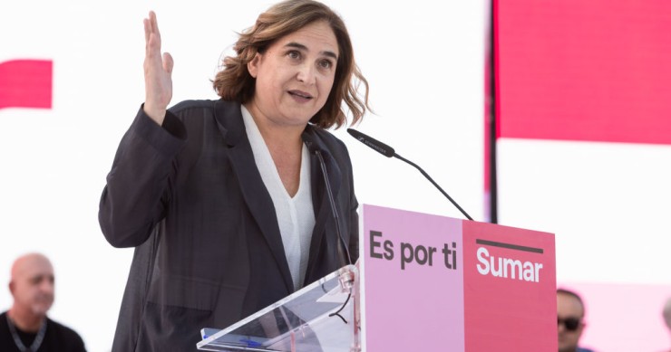 Ada Colau durante un acto por Sumar