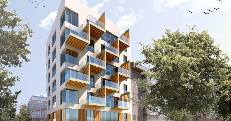 proyección del edificio de las viviendas 