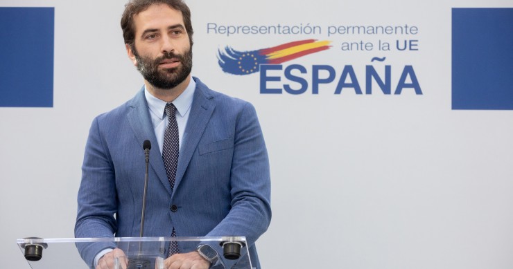 Archivo - El Secretario General del Tesoro y Finanzas Internacionales, Carlos Cuerpo, interviene durante la presentación de la candidatura de Madrid para albergar la sede de la Autoridad Europea contra el Blanqueo de Capitales, a 30 de mayo de 2023, en Br