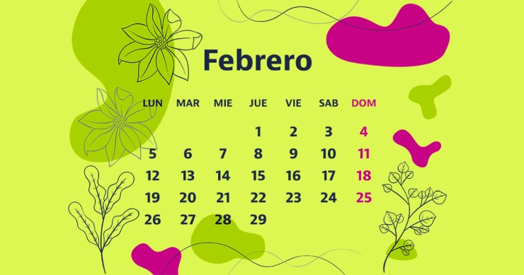 Calendario febrero 2024