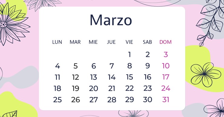 Calendario marzo 2024