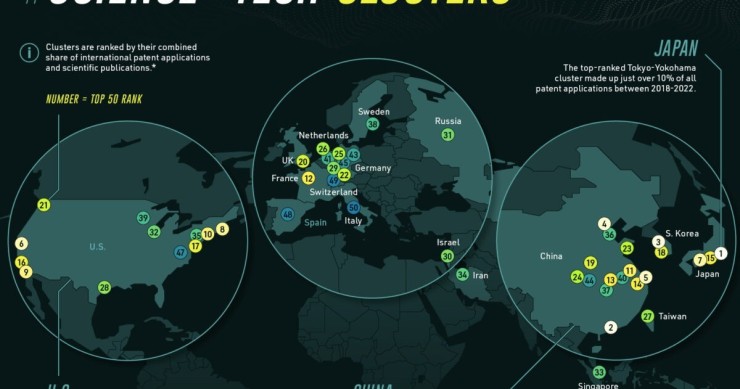 Los 50 principales 'cluster' de la innovación del mundo