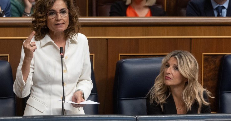 La vicepresidenta primera y ministra de Hacienda, María Jesús Montero, en el Congreso de los Diputados