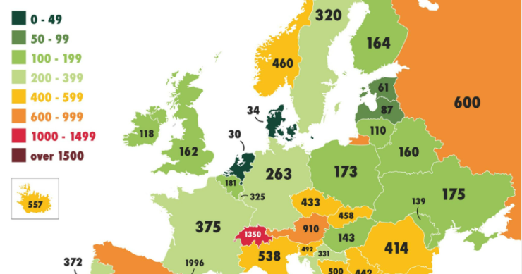 Países más altos o llanos sobre el nivel del mar