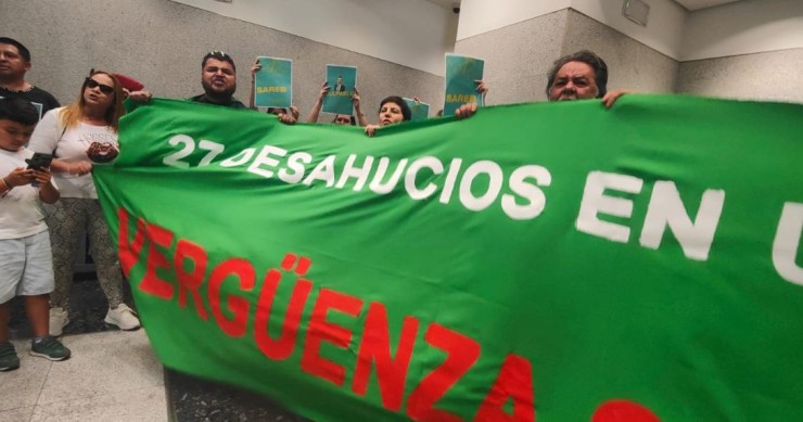 Protesta de Plan Sareb en la sede del FROB el 04/07/2024.