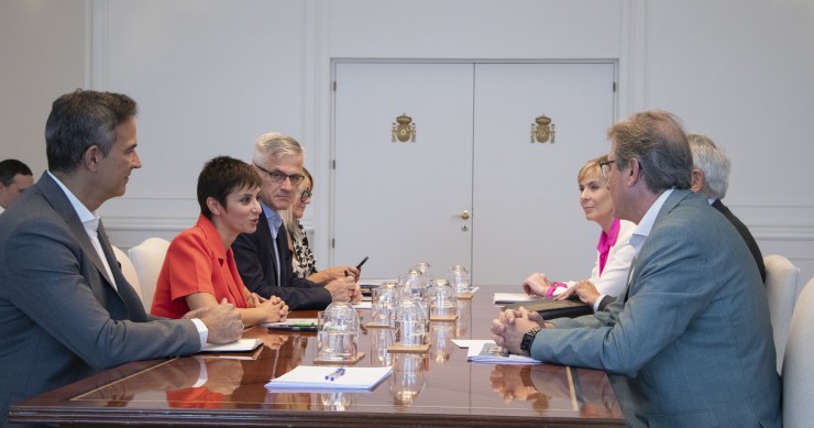 La ministra de Vivienda y Agenda Urbana, Isabel Rodríguez, en una reunión con representantes de la Confederación de Cámaras de la Propiedad Urbana en sede del Ministerio. En Madrid, a 9 de julio de 2024.