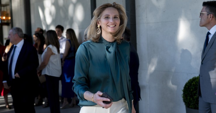 La senadora del PP Paloma Martín a su llegada al Hotel Villamagma para asistir al Cóctel de verano Europa Press 2024, a 8 de julio de 2024, en Madrid (España).