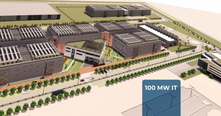 Infografía del centro de datos de Merlin en Lisboa