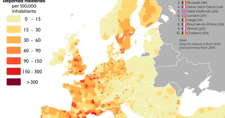Las ciudades donde tienes más probabilidad de sufrir un robo