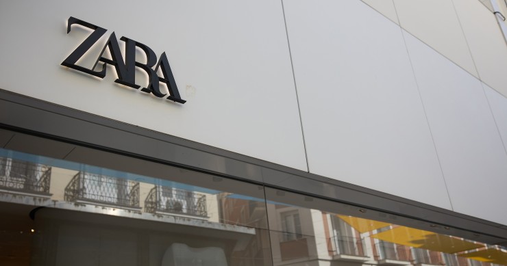 Archivo - Vista del logo de Zara 