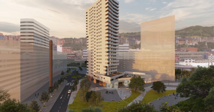 Bolueta Homes II, un edificio de 23 plantas ubicado en el barrio bilbaíno de Bolueta