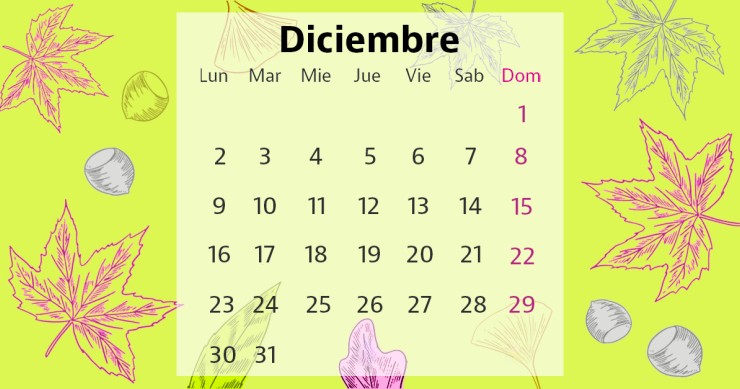 Calendario diciembre 2024