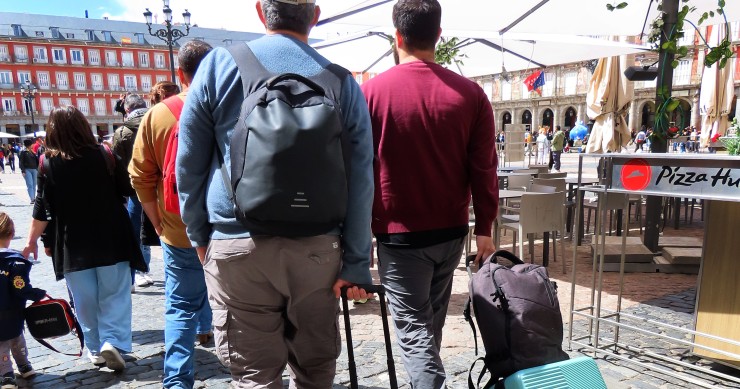 Turistas en la Plaza Mayor de Madrid