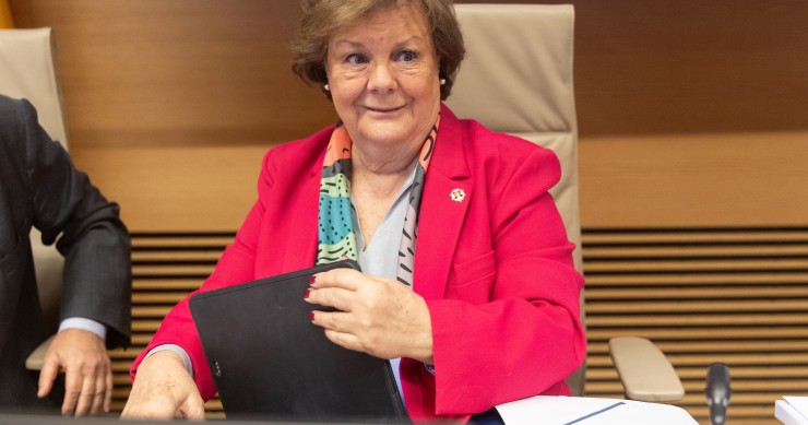 La presidenta del Tribunal de Cuentas, Enriqueta Chicano, durante su comparecencia en la Comisión Mixta para las Relaciones con el Tribunal de Cuentas, en el Congreso de los Diputados, a 3 de diciembre de 2024, en Madrid (España)