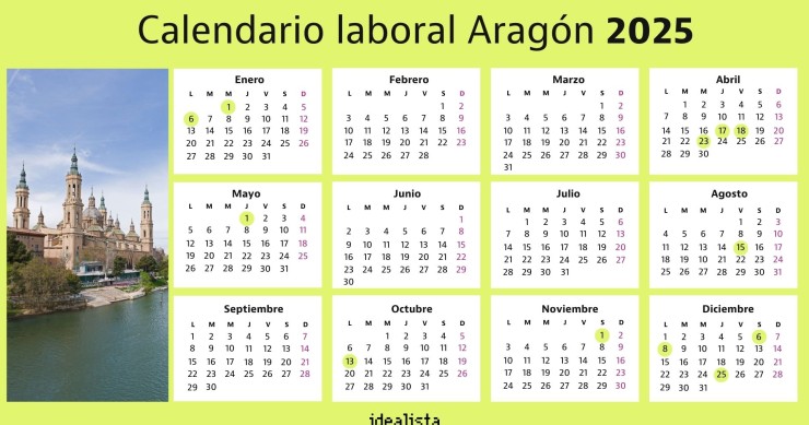  Calendario laboral Aragón 2025