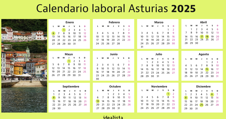 Calendario laboral Asturias 2025