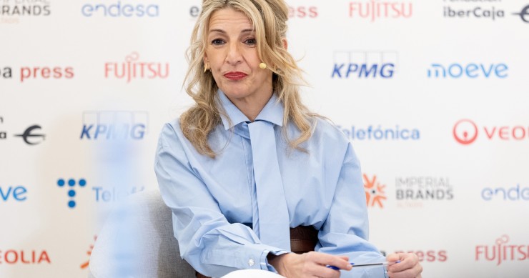 La vicepresidenta segunda y ministra de Trabajo y Economía Social, Yolanda Díaz, protagoniza un Desayuno Informativo de Europa Press, en el Hotel Intercontinental, a 27 de enero de 2025, en Madrid (España).