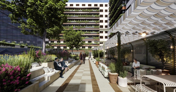 'NUGA Castellana', el proyecto de restaurantes, viviendas y oficinas de Pimco (Allianz), contará con 21.000 m2 Proyecto de la terraza del edificio